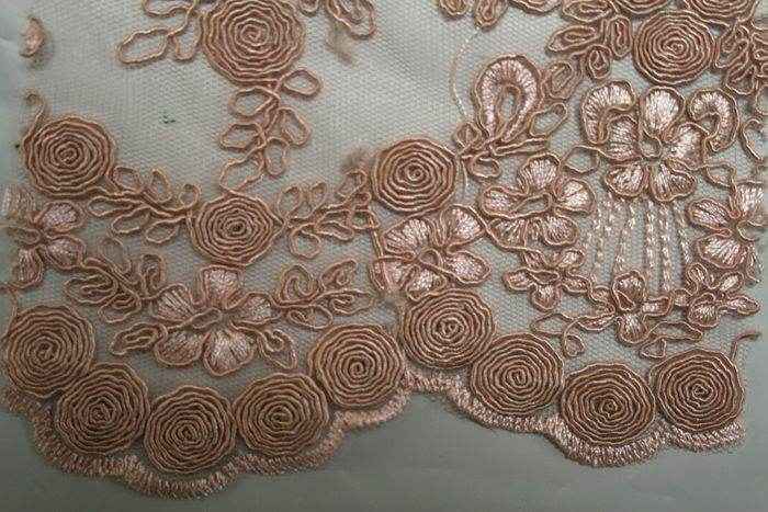 blush BELLAIRE/B Embroidered Fabric by the Yard - 54 Inch Wide