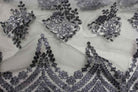 grey BEVERLY Embroidered Sheer With Sequins Fabric by the Yard - 54 Inch Wide