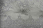 white-1 BLOSSOM/B Embroidered Sheer With Sequin Fabric by the Yard - 54 Inch Wide