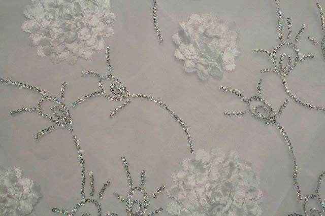white-1 BRIDELY Embroidered Sheer Mesh Fabric by the Yard - 58 Inch Wide