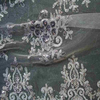 Bristol Sequin Fabric – Dull Silver