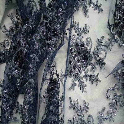 Bristol Sequin Fabric – Navy