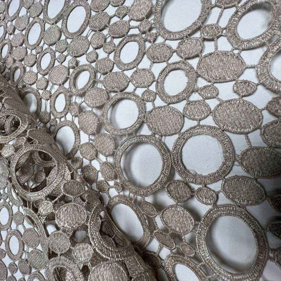 linen Bubbles Lace Fabric by the Yard - 52 Inch Wide