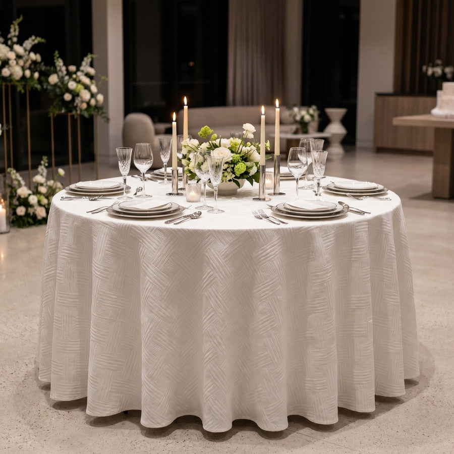 Bangkok White Tablecloth — styled table