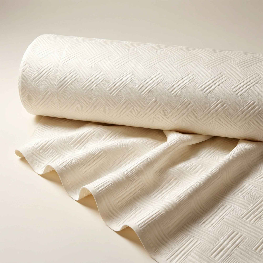 Bangkok Jacquard Fabric – White