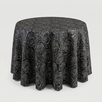 Barnes Rose Floral Jacquard Tablecloth – Onyx