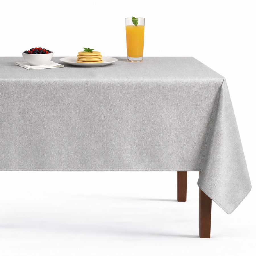 Beacon Metallic Jacquard Tablecloth – Crystal