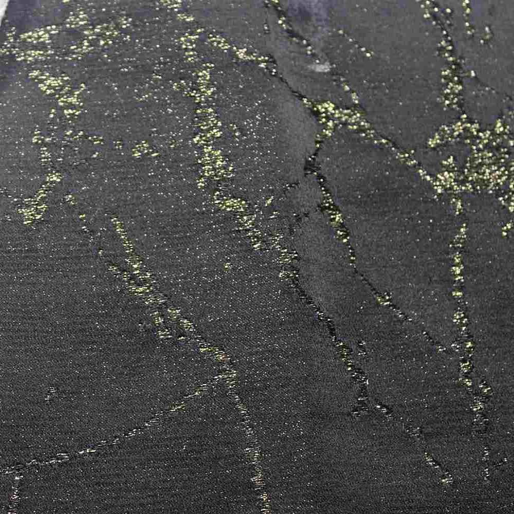 Midnight Calcutta Metallic Jacquard Embroidery Fabric by the Yard - 58 Inch Wide