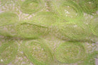 apple-green CHARMING Embroidered Sheer Fabric by the Yard - 54 Inch Wide