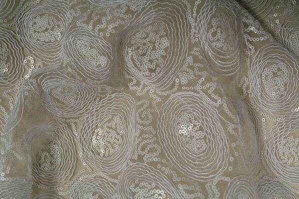 white-1 CHARMING Embroidered Sheer Fabric by the Yard - 54 Inch Wide