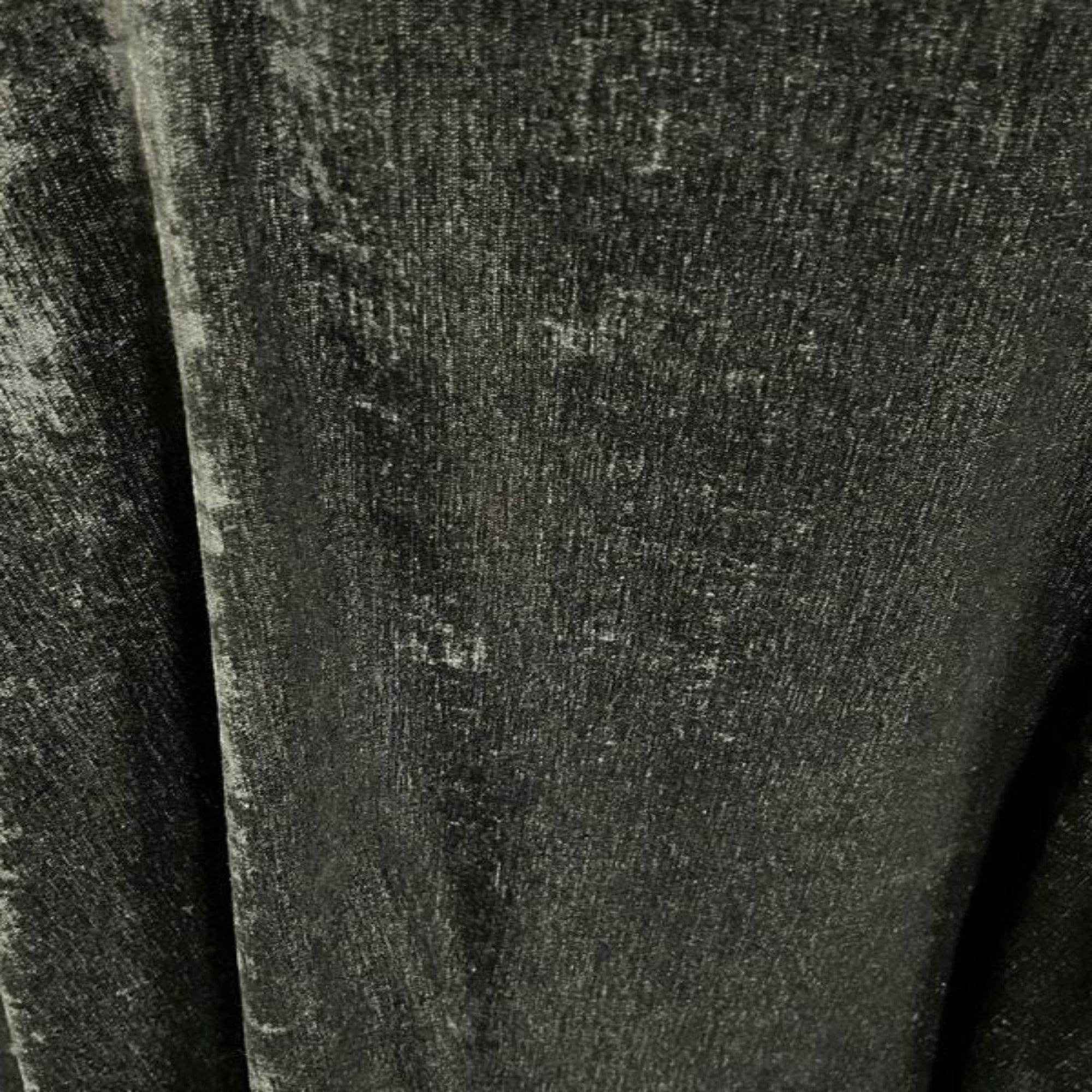 Black Chenille Soft Velvet Fabric by the Yard - 118 Inch Wide