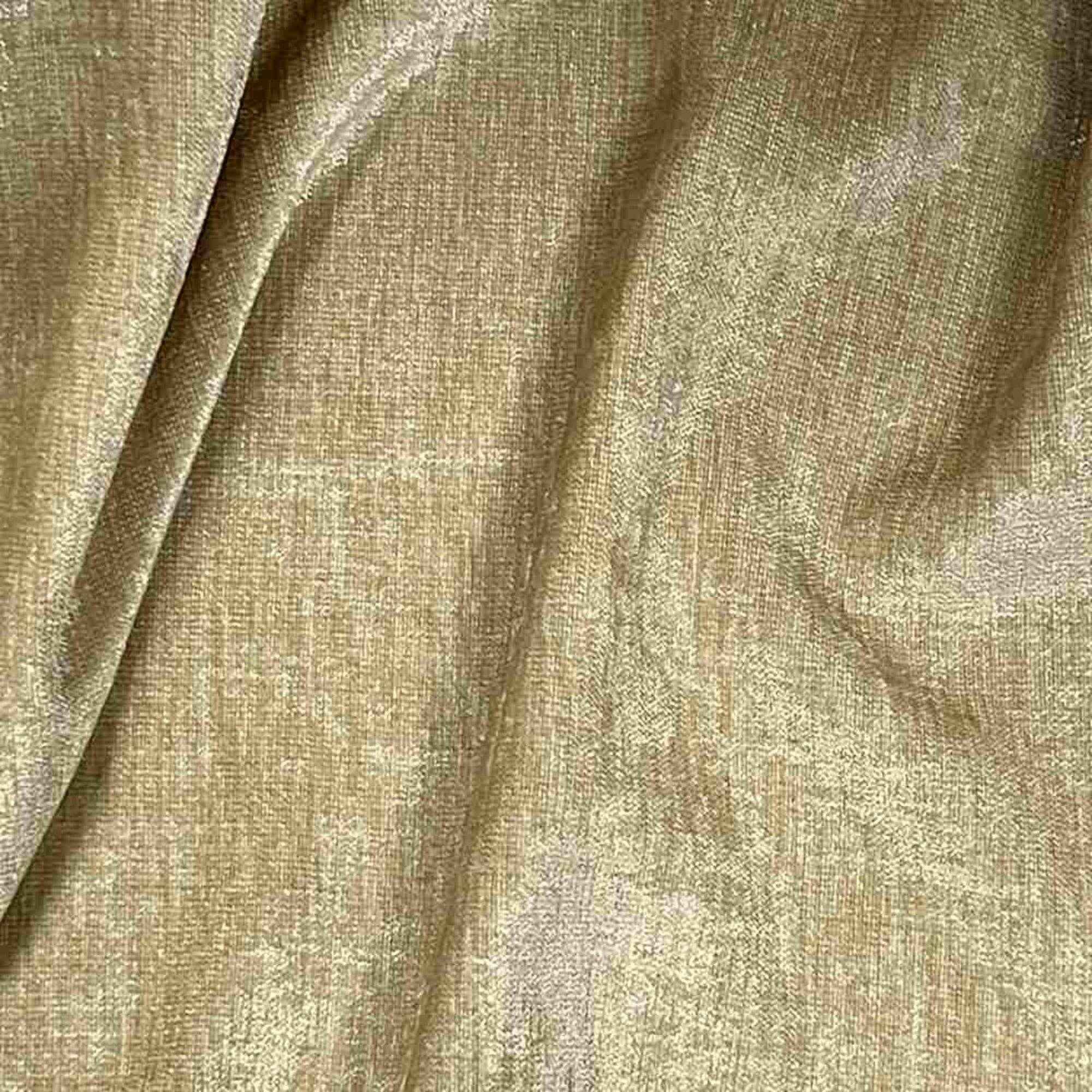 Gold Chenille Soft Velvet Fabric by the Yard - 118 Inch Wide