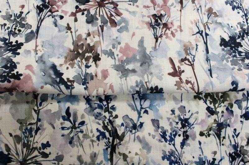 Mauve Lily Digital Print Fabric - Cotton Hand - 58 Inch. in Width Fabric by the Yard - 58 Inch Wide