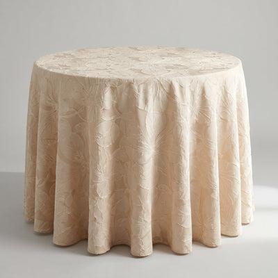 Cambridge Floral Jacquard Tablecloth – Beige