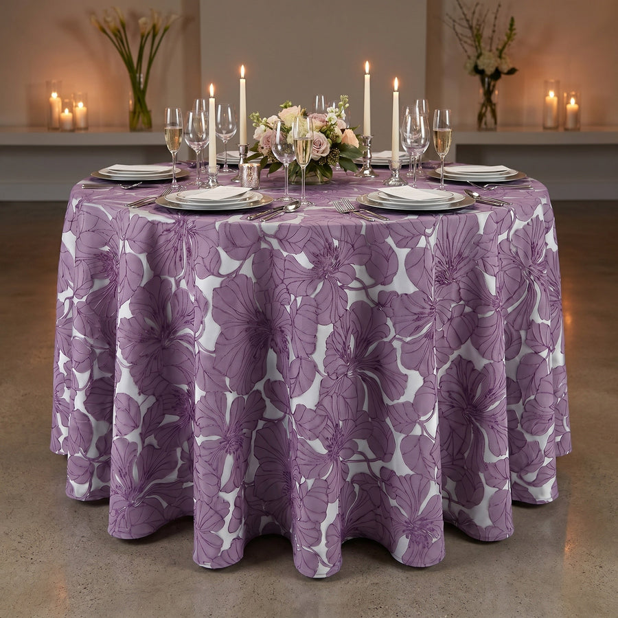Cambridge Purple Tablecloth — styled table