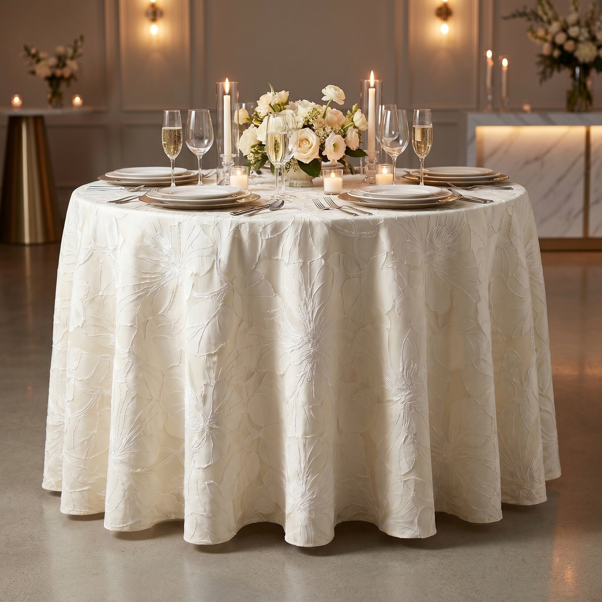 Cambridge White Tablecloth — styled table