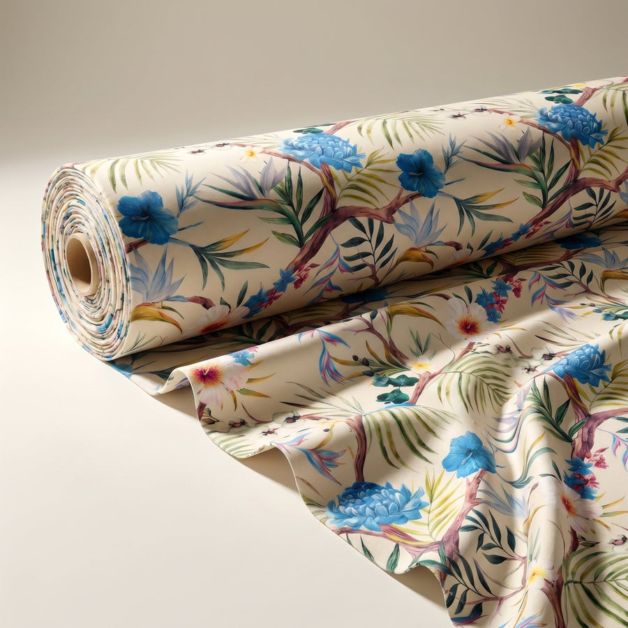Carnation Blue Fabric — fabric roll