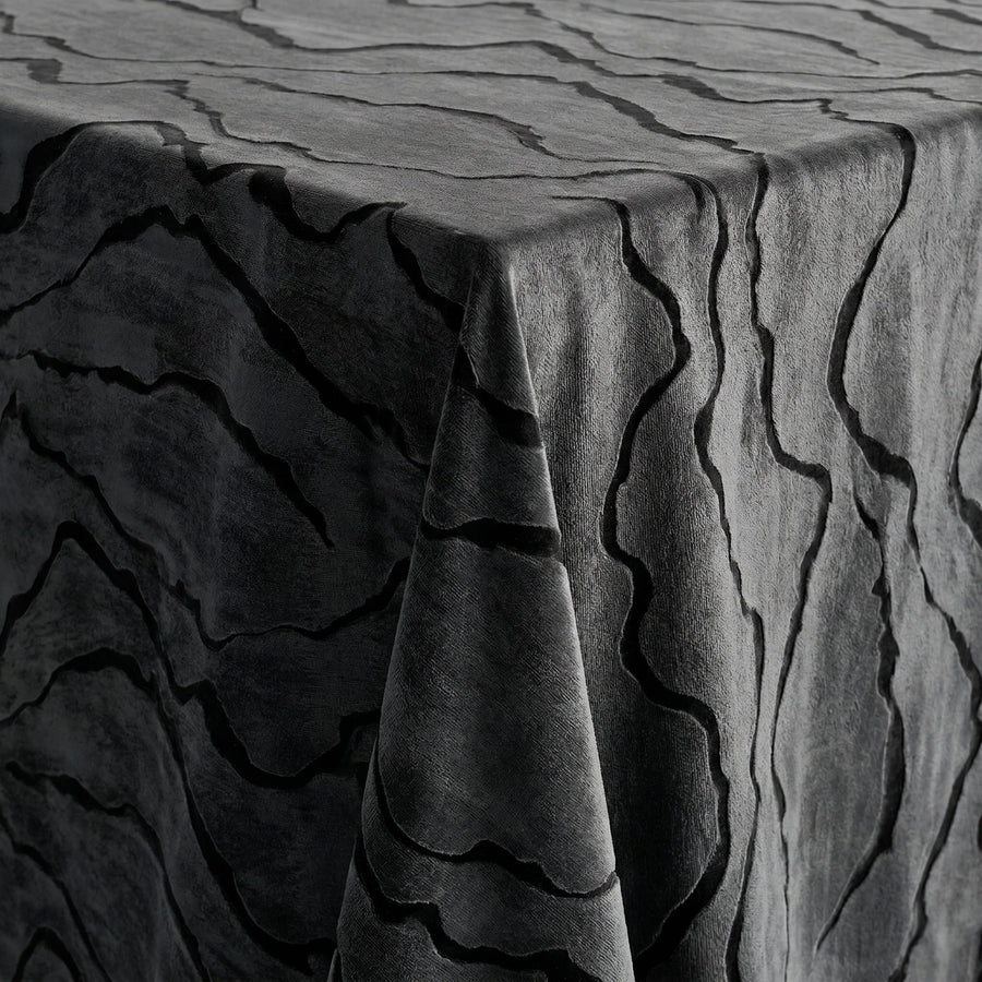 Celeste Black Tablecloth — fabric detail