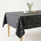 Celeste Black Tablecloth
