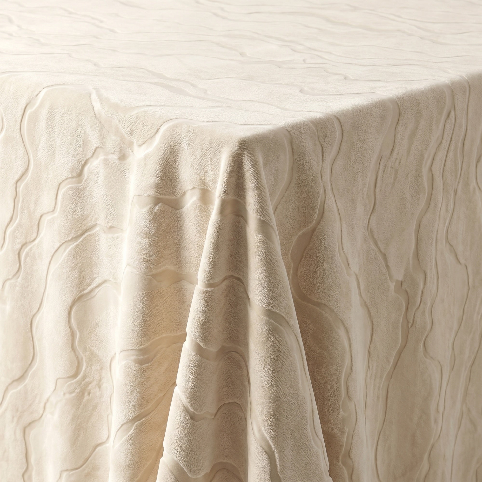 Celeste Ecru Tablecloth — fabric detail