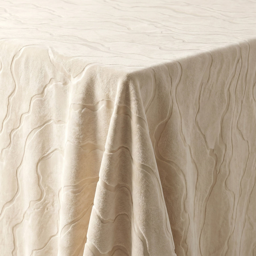 Celeste Ecru Tablecloth — fabric detail
