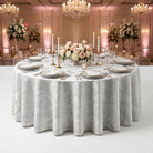 Celeste Silver Tablecloth — styled table