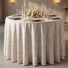 Celeste Taupe Tablecloth — styled table