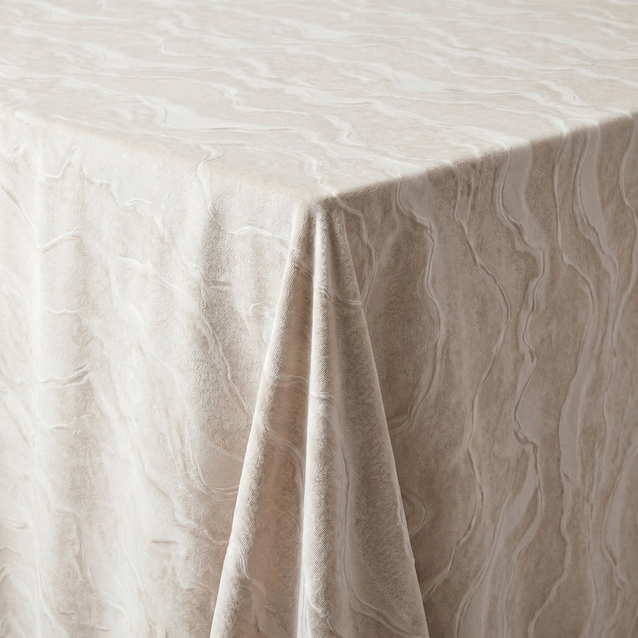 Celeste Taupe Tablecloth — fabric detail