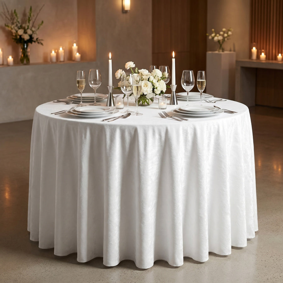 Celeste White Tablecloth — styled table