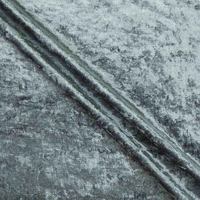 Charcoal Shiny Crushed Velvet Fabric by the Yard - 72 Inch Wide