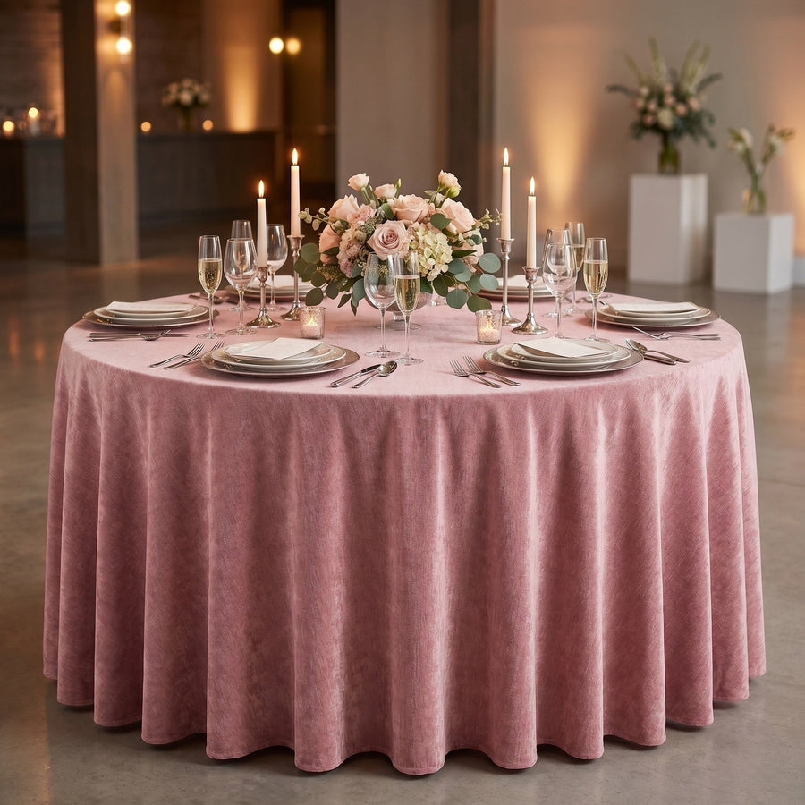 Chenille Begonia Tablecloth — styled table