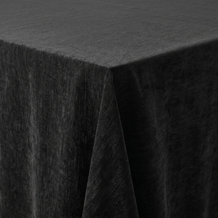 Chenille Black Tablecloth — fabric detail