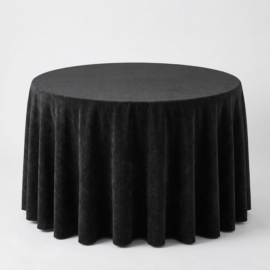 Chenille Black Tablecloth