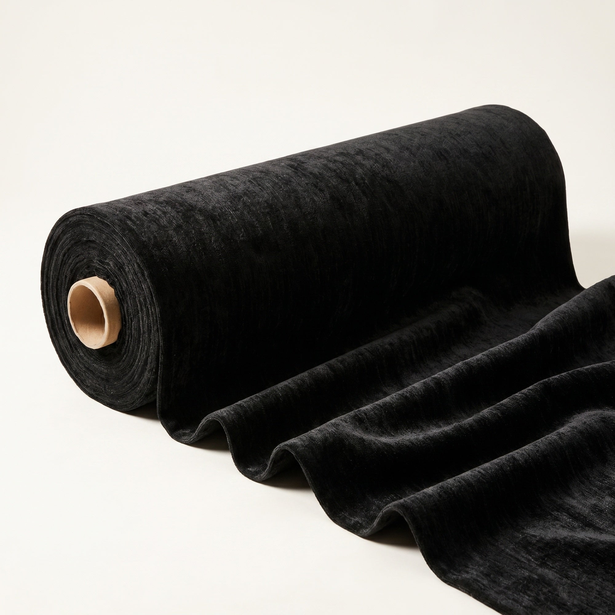 Chenille Black Fabric — fabric roll
