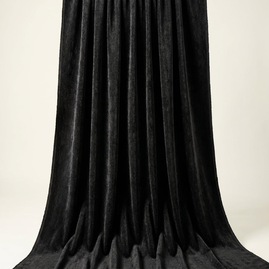 Chenille Black Fabric