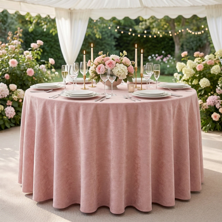 Chenille Blush Tablecloth — styled table