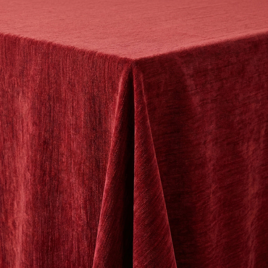 Chenille Burgundy Tablecloth — fabric detail