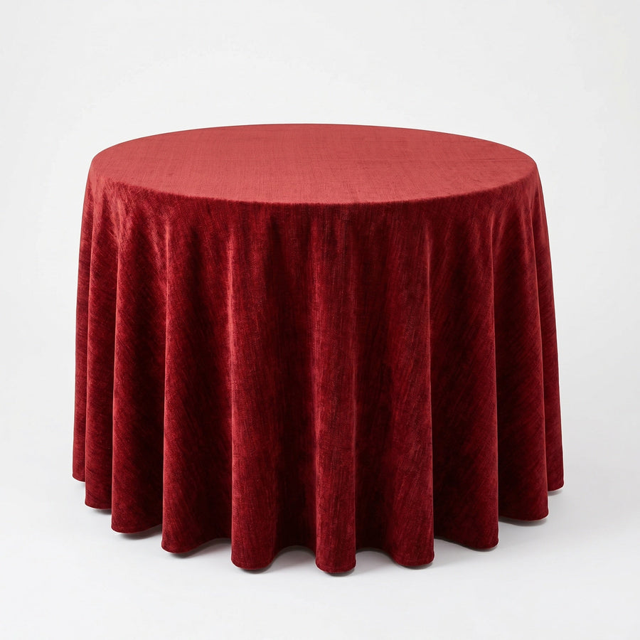 Chenille Burgundy Tablecloth