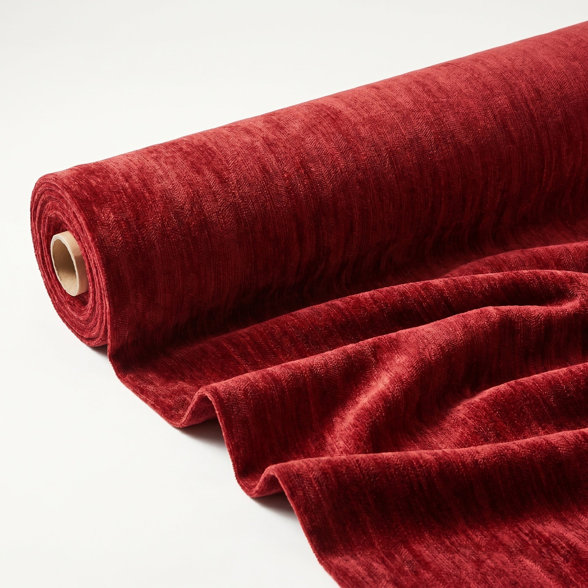 Chenille Burgundy Fabric — fabric roll