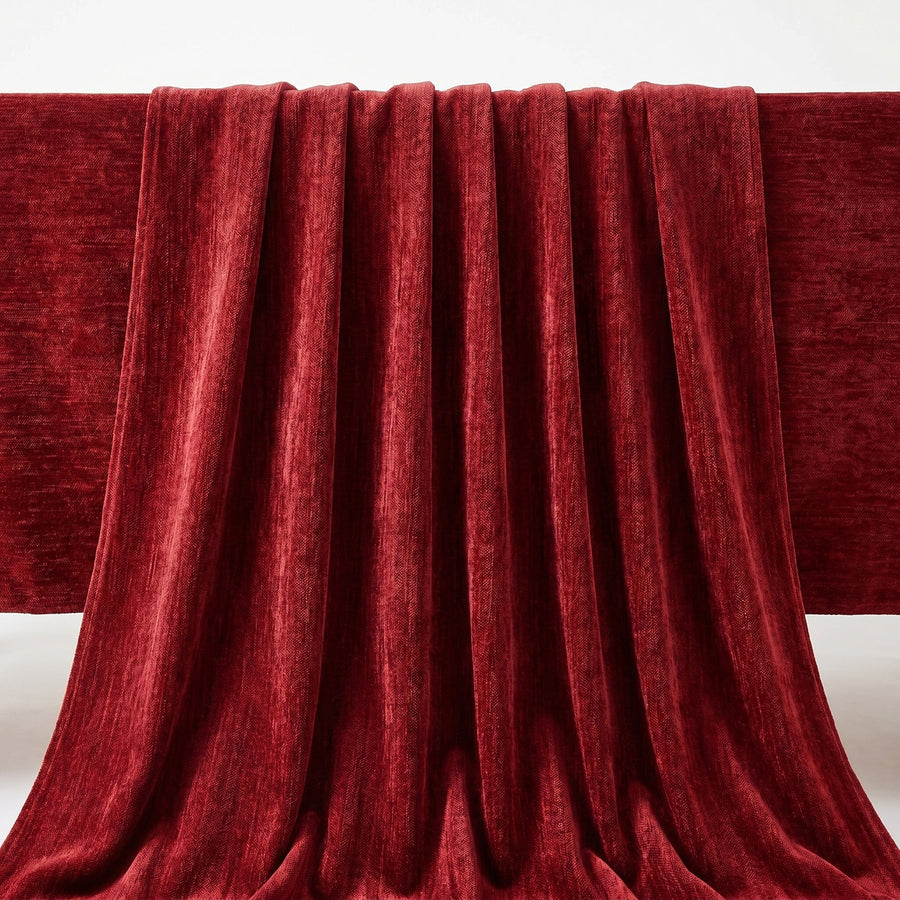 Chenille Burgundy Fabric
