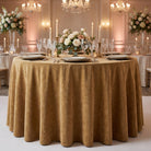 Chenille Gold Tablecloth — styled table