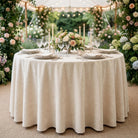 Chenille Ivory Tablecloth — styled table