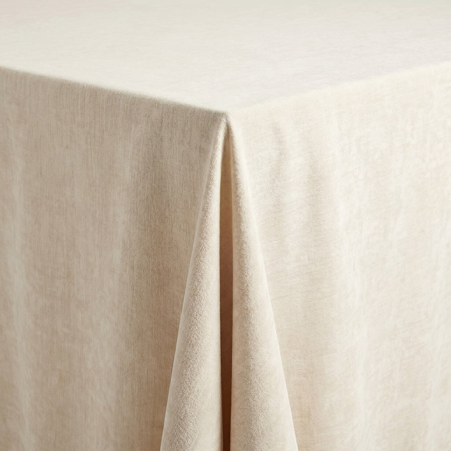 Chenille Ivory Tablecloth — fabric detail
