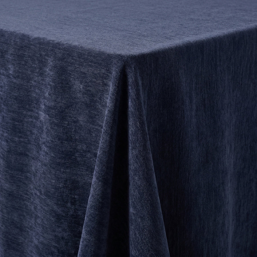 Chenille Navy Tablecloth — fabric detail