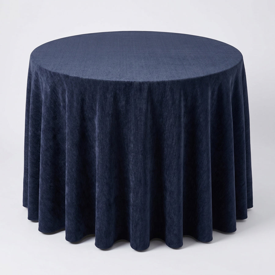 Chenille Navy Tablecloth