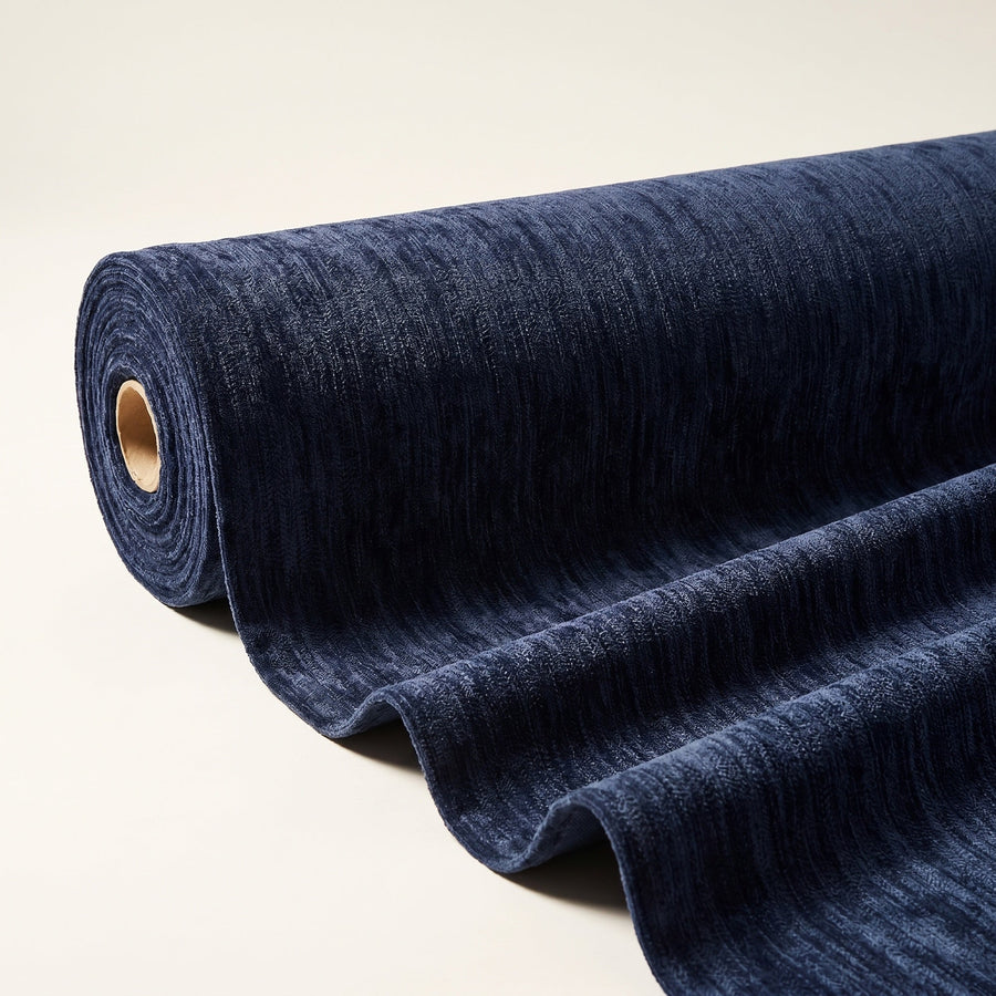 Chenille Navy Fabric — fabric roll