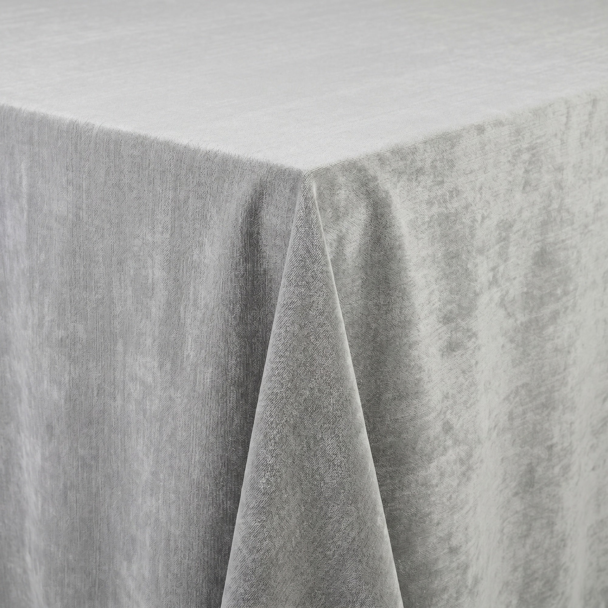 Chenille Silver Tablecloth — fabric detail