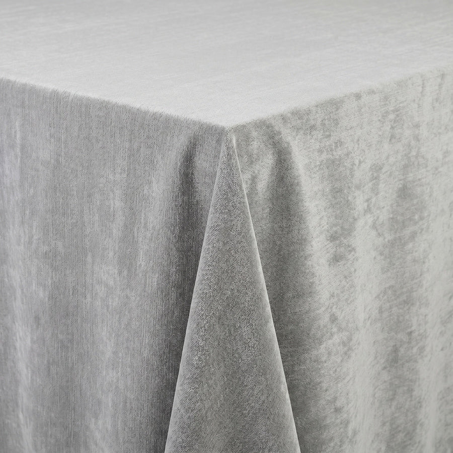 Chenille Silver Tablecloth — fabric detail