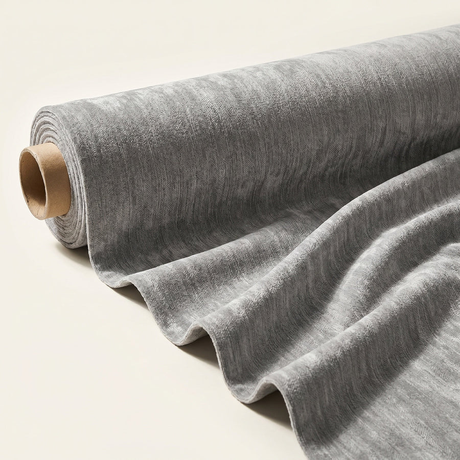 Chenille Silver Fabric — fabric roll