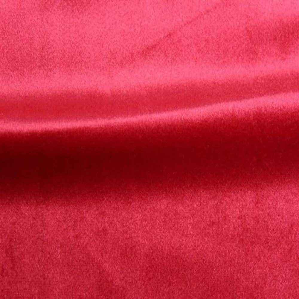 Cherry Red Shiny Velvet Fabric by the Yard - 72 Inch Wide